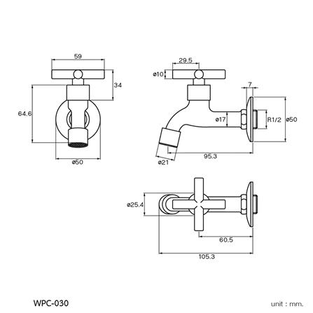 ก๊อกล้างพื้น WS WPC-030 สีโครม_2