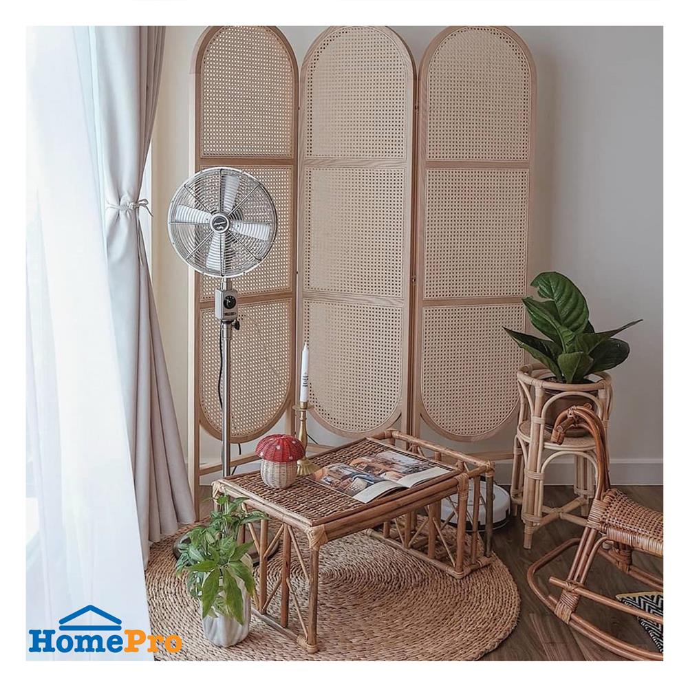 พัดลมตั้งพื้นเหล็ก 12 นิ้ว BUNGALOW HAMPTON สีเงิน/ขาว