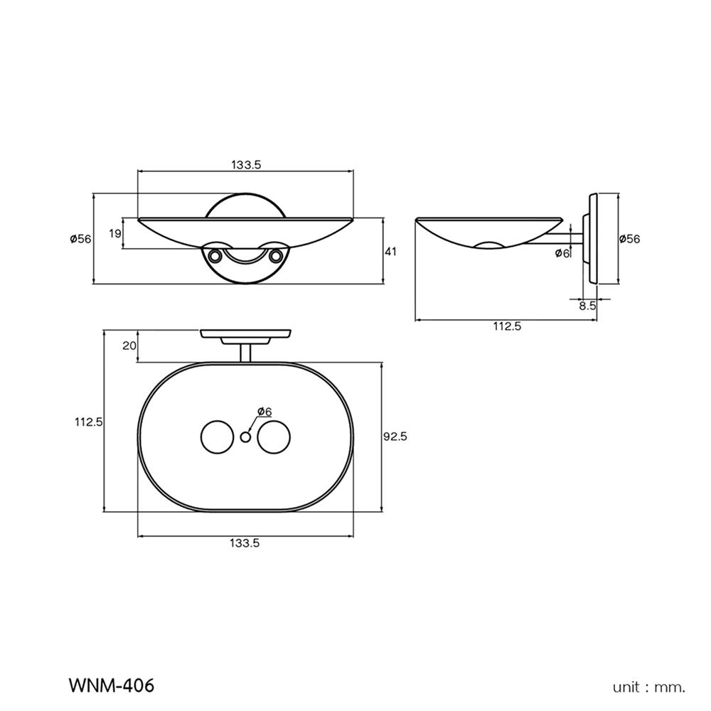 ที่ใส่สบู่ WS WNM-406 สีเงิน