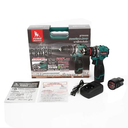 สว่านกระแทกไร้สาย (พร้อมแบตเตอรี่) SUMO CD009 16 โวลต์_4