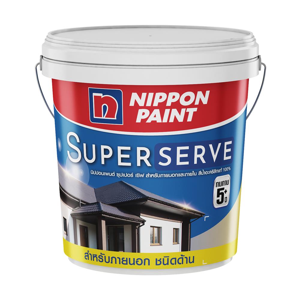 สีน้ำทาภายนอก ชนิดด้าน NIPPON PAINT SUPER SERVE 1001 สีขาว 5 แกลลอน