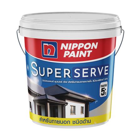 สีน้ำทาภายนอก ชนิดด้าน NIPPON PAINT SUPER SERVE 1001 สีขาว 5 แกลลอน_0