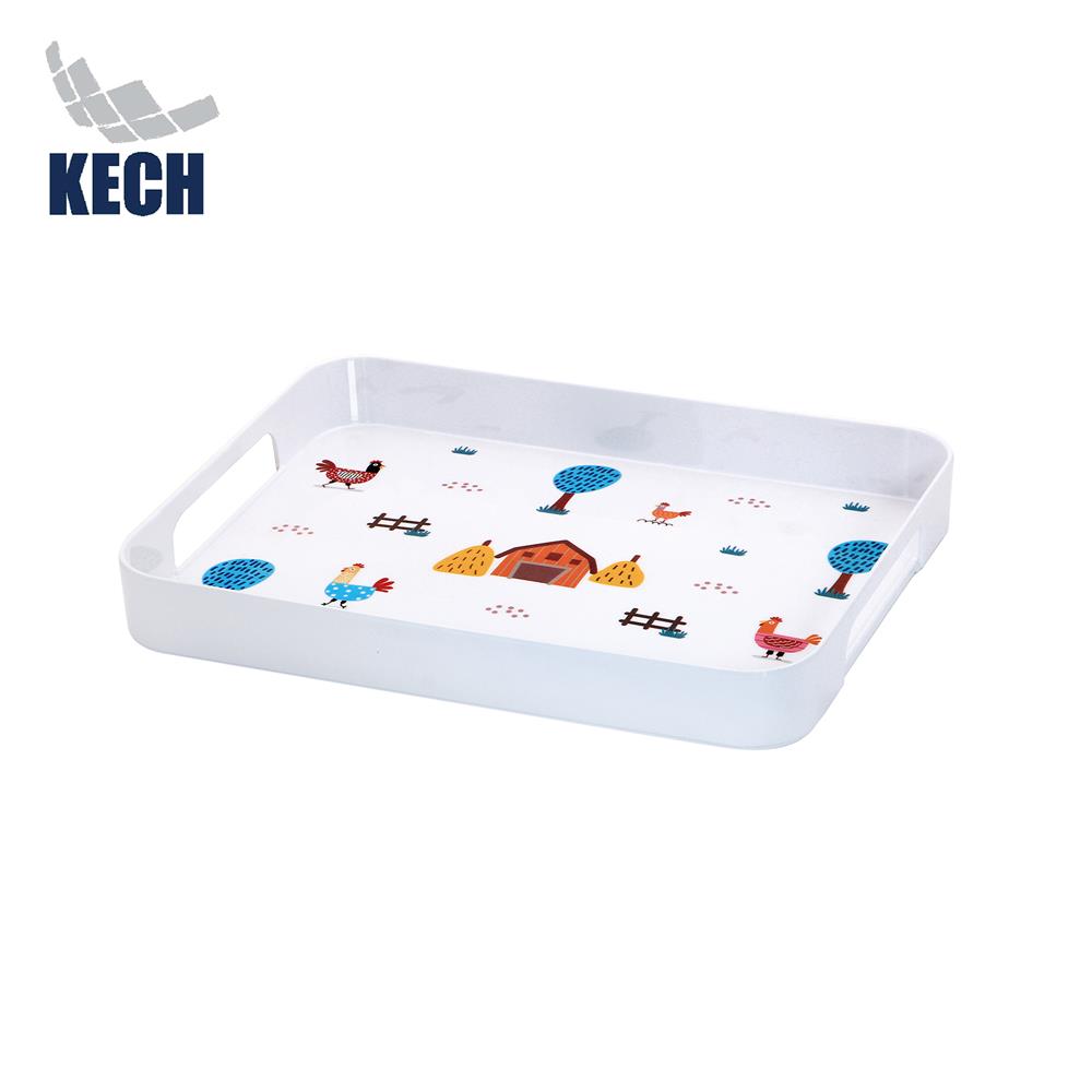 ถาดเหลี่ยมเมลามีน 12 นิ้ว KECH CHIC FARM