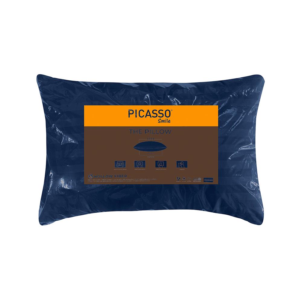 หมอนหนุน ใยสังเคราะห์ PICASSO SMILE 19x29 นิ้ว สีกรมท่า