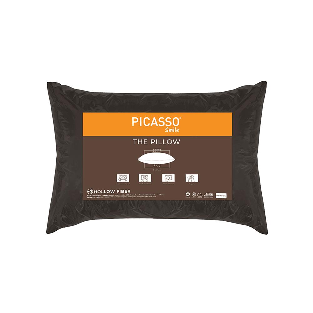 หมอนหนุน ใยสังเคราะห์ PICASSO SMILE 19x29 นิ้ว สีน้ำตาลเข้ม