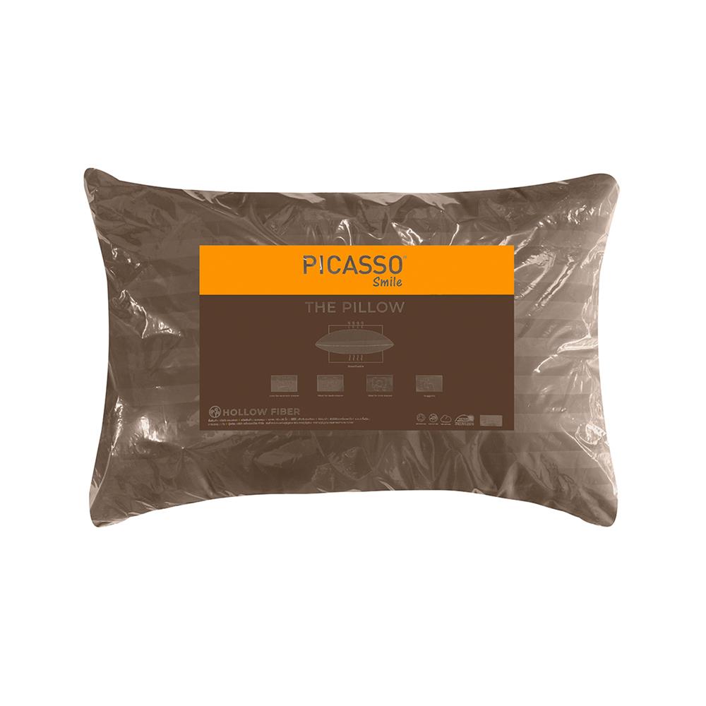 หมอนหนุน ใยสังเคราะห์ PICASSO SMILE 19x29 นิ้ว สีน้ำตาล