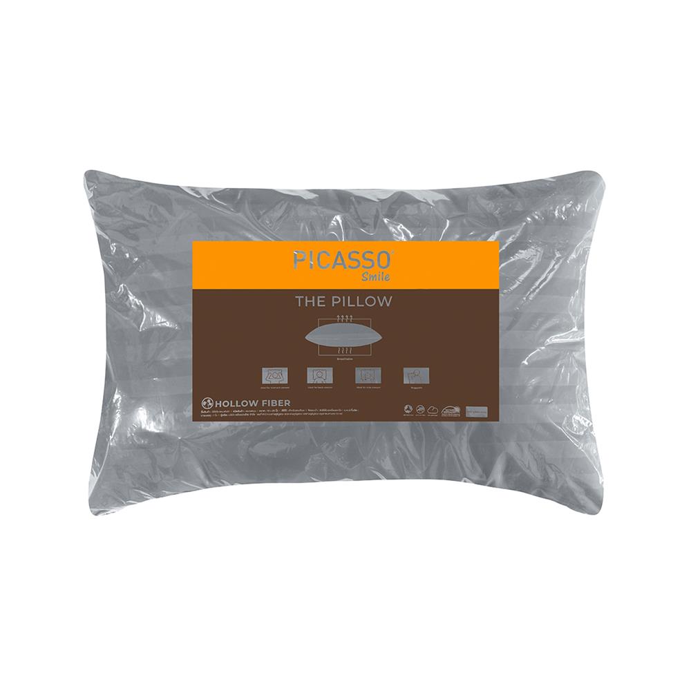 หมอนหนุน ใยสังเคราะห์ PICASSO SMILE 19x29 นิ้ว สีเทา
