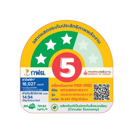 แอร์ผนัง MITSUBISHI HEAVY DUTY DXK18CXV-W1 18447 บีทียู_4