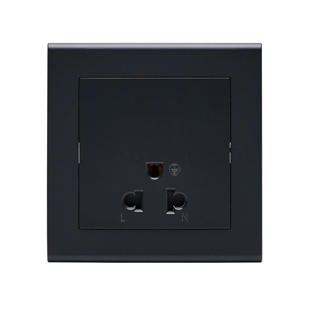 ชุดเต้ารับเดี่ยว 3 ขา SAHN D10L-BL สีดำ_1