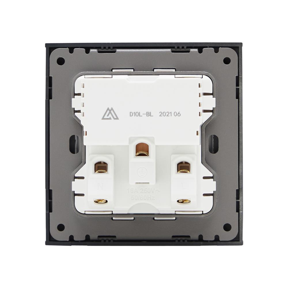 ชุดเต้ารับเดี่ยว 3 ขา SAHN D10L-BL สีดำ