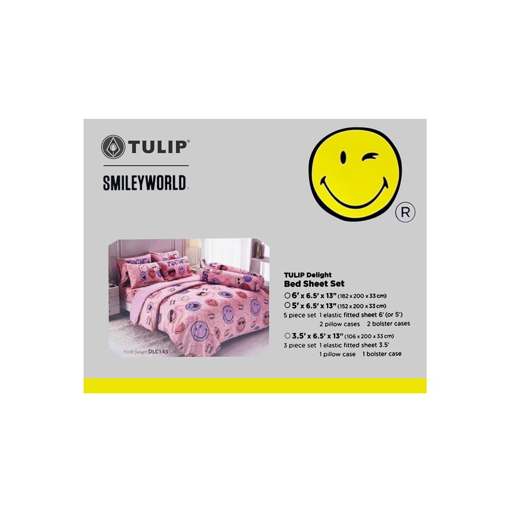 ชุดผ้าปูที่นอน 3.5 ฟุต 3 ชิ้น TULIP SMILEY 60014-DLC145