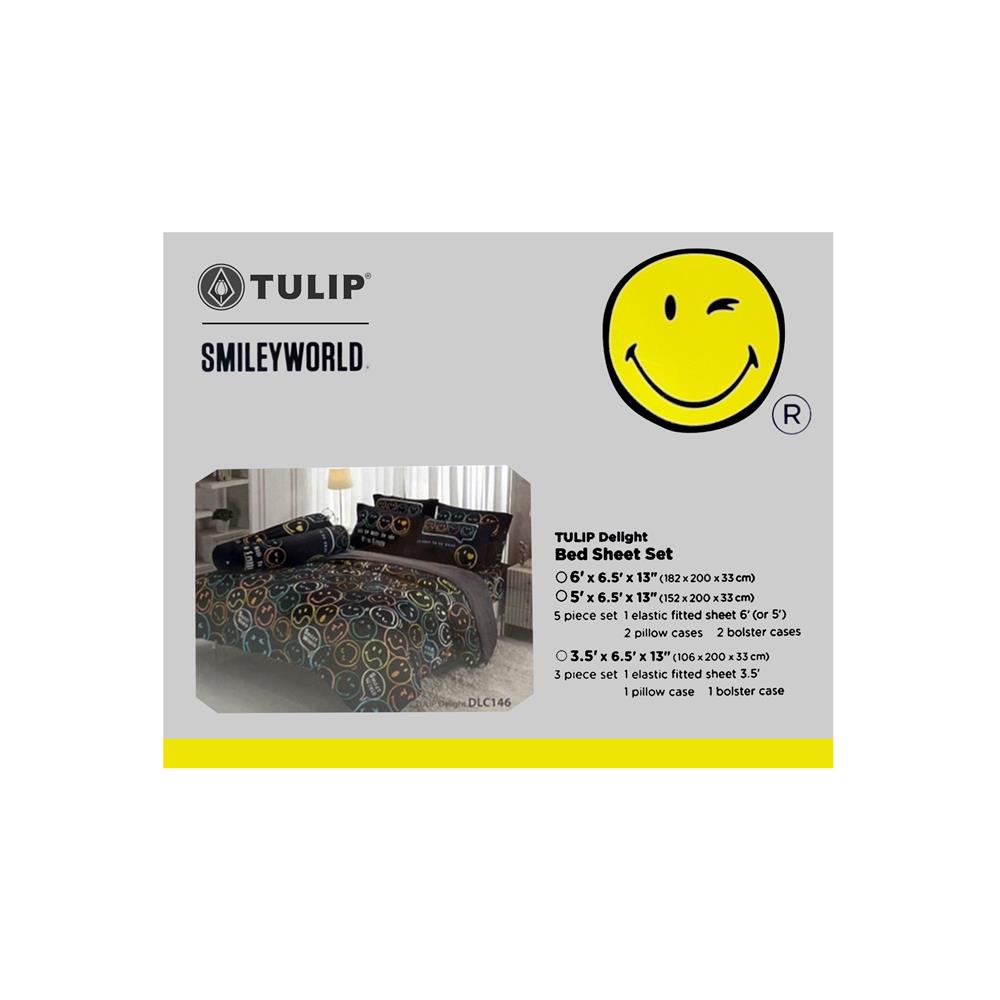 ชุดผ้าปูที่นอน 3.5 ฟุต 3 ชิ้น TULIP SMILEY 60014-DLC146
