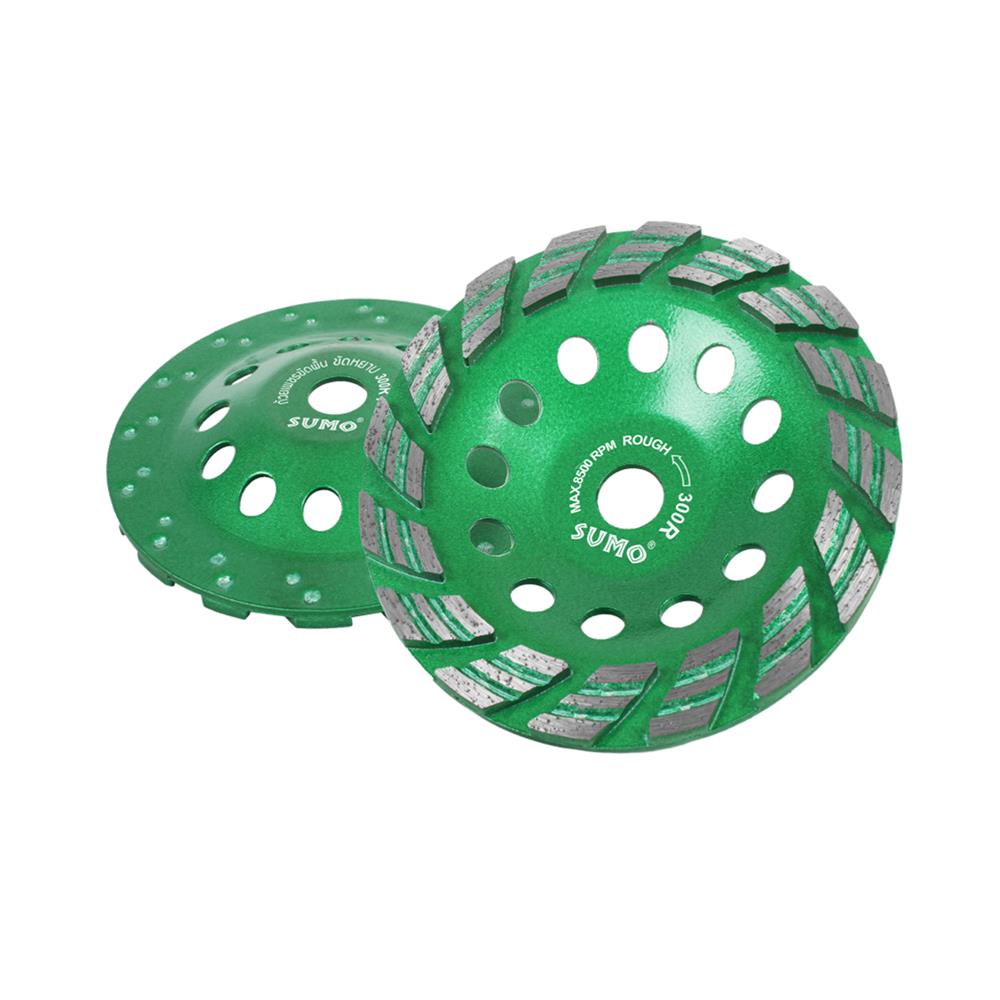 ถ้วยเพชรขัดพื้น ชนิดขัดหยาบ SUMO 300R 7 นิ้ว สีเขียว