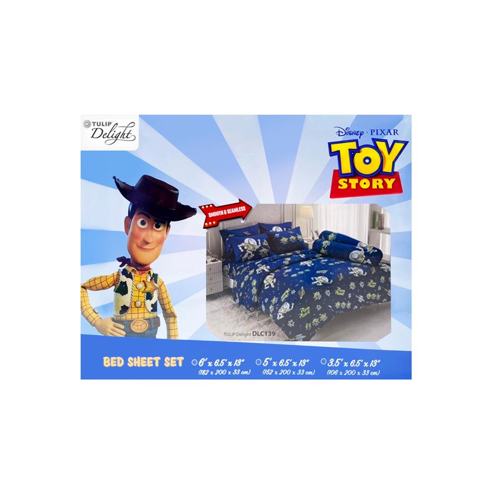 ชุดผ้าปูที่นอน 6 ฟุต 5 ชิ้น TULIP TOY STORY 60012-DLC139