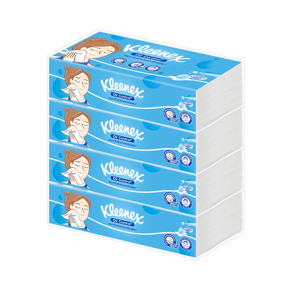 กระดาษเช็ดหน้า KLEENEX OIL CONTROL แพ็ก 4