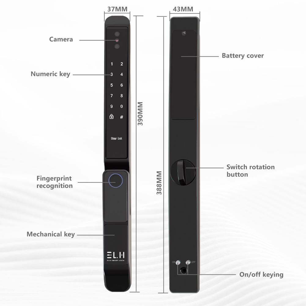 กลอนดิจิตอล ELH S3 ULTRA SLIM สีดำ
