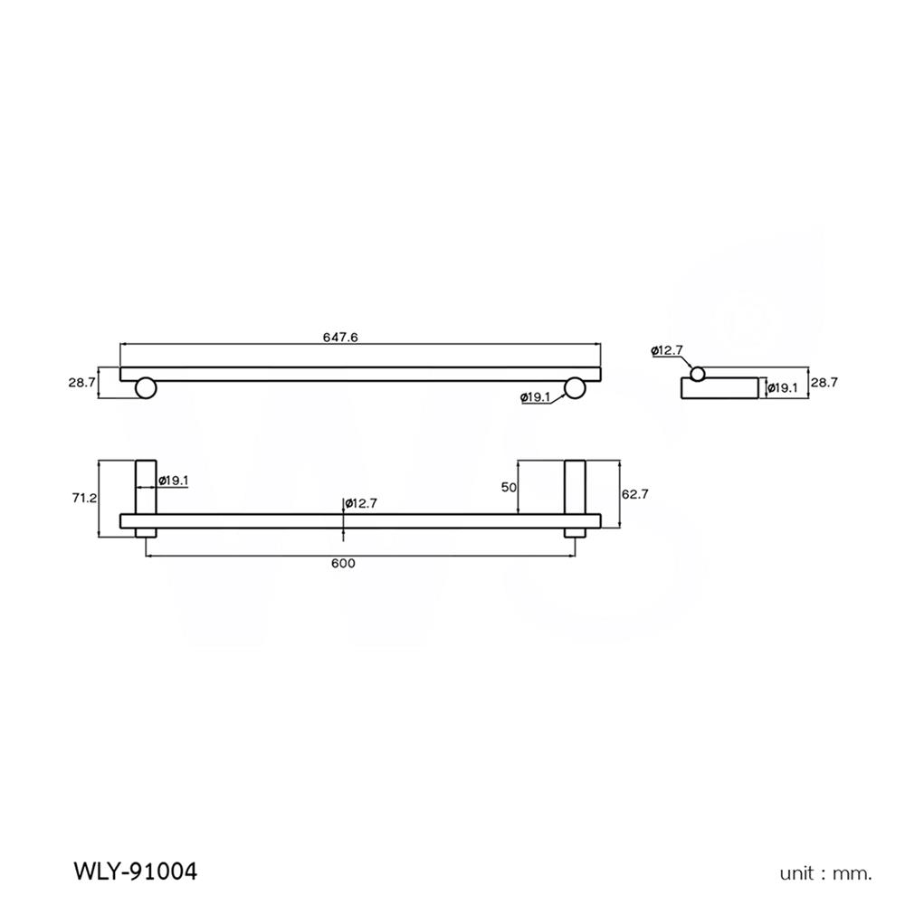 ราวแขวนผ้า WS WLY-91004 64.76 ซม. สีเงิน