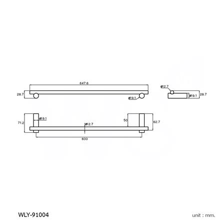 ราวแขวนผ้า WS WLY-91004 64.76 ซม. สีเงิน_1