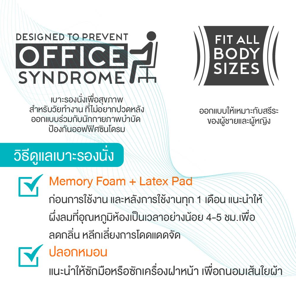 เบาะรองนั่ง ERGOTREND ERGO SEAT CUSHION 18X15 นิ้ว สีเทา