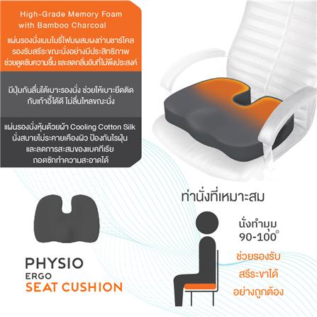 เบาะรองนั่ง ERGOTREND ERGO SEAT CUSHION 18X15 นิ้ว สีเทา_2