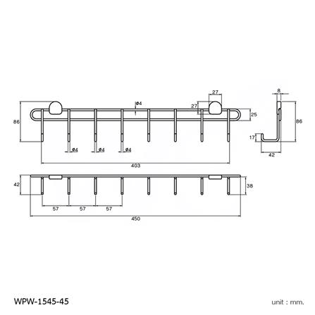 ขอแขวนผ้า WS WPW-1545-45 45 ซม._1