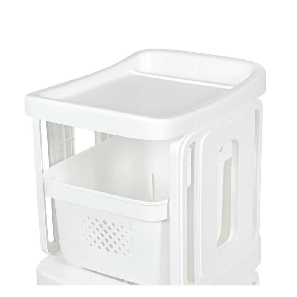 ชั้นลิ้นชัก 2 ชั้น STACKO GENTLE 32x38x81 ซม. สีขาว