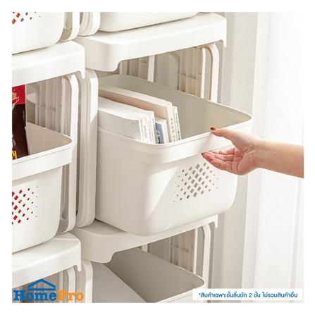 ชั้นลิ้นชัก 2 ชั้น STACKO GENTLE 32x38x81 ซม. สีขาว_7