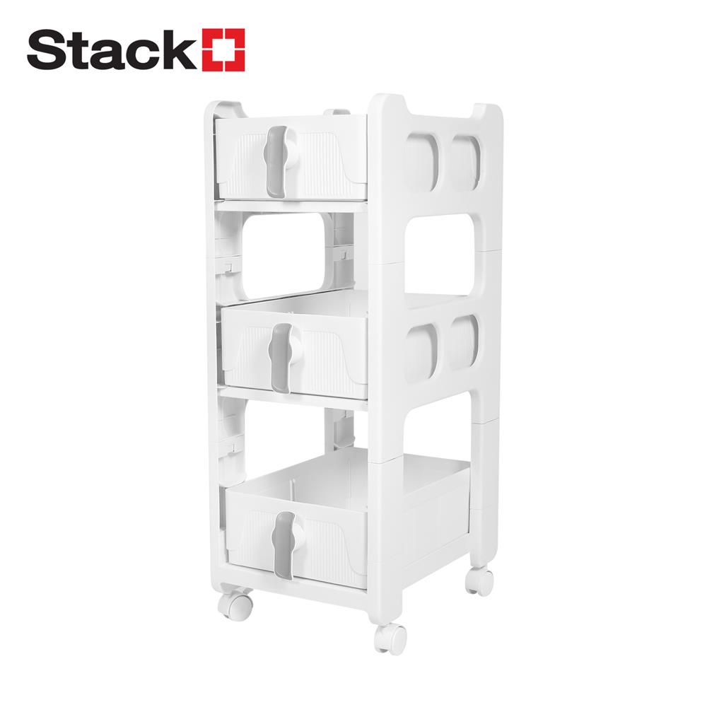 ชั้นลิ้นชัก 3 ชั้น STACKO VIVE 29x39x77 ซม. สีขาว