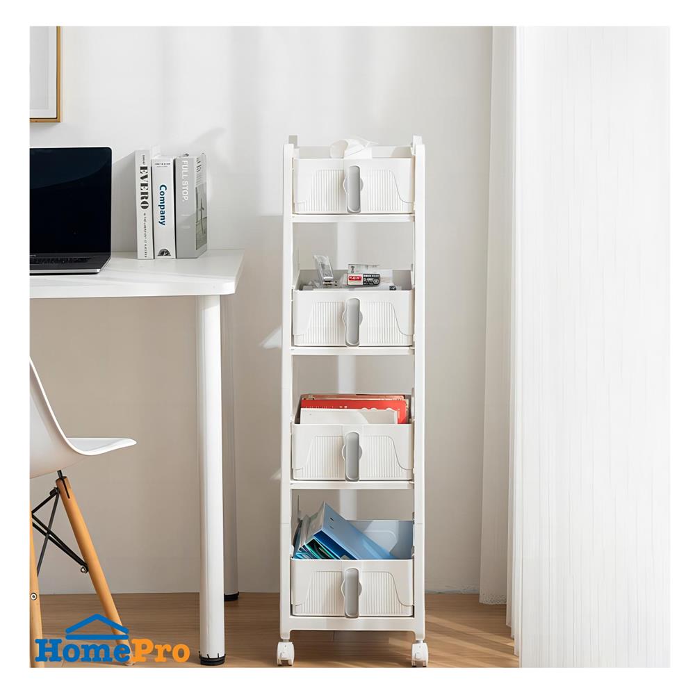 ชั้นลิ้นชัก 4 ชั้น STACKO VIVE 29x39x103 ซม. สีขาว