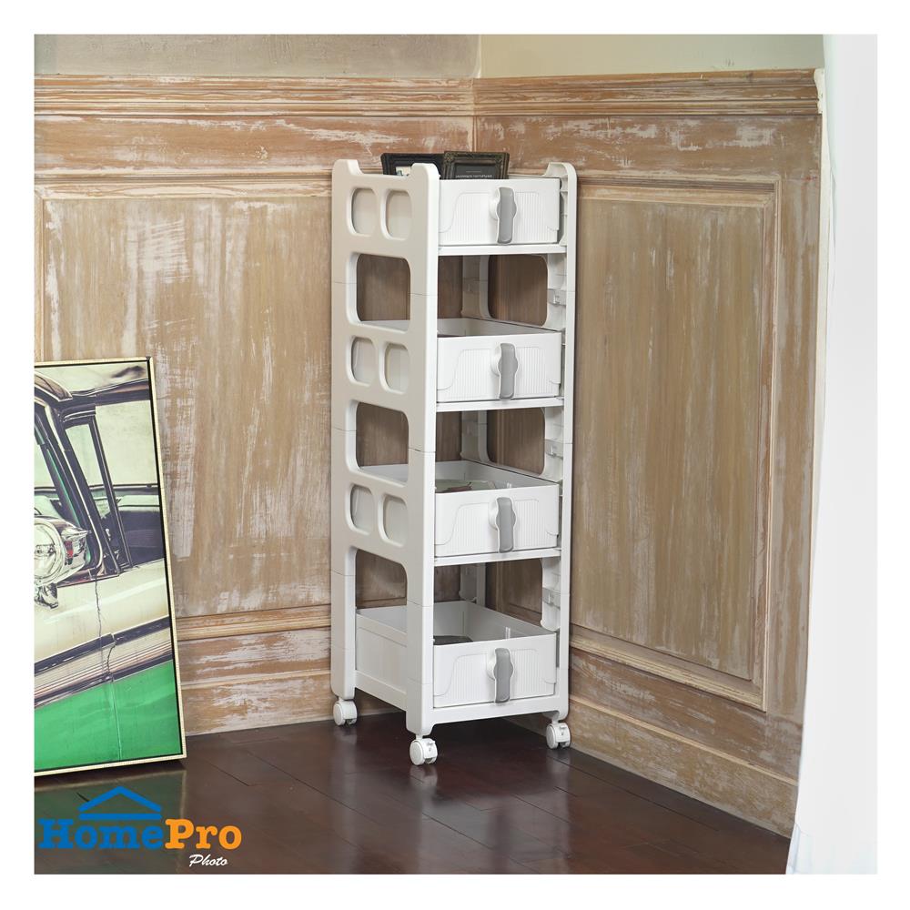 ชั้นลิ้นชัก 4 ชั้น STACKO VIVE 29x39x103 ซม. สีขาว