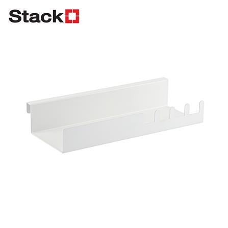 ถาดวางของอเนกประสงค์พร้อมขอบกันตกและขอแขวน STACKO EZY 27x12x5 ซม. สีขาว