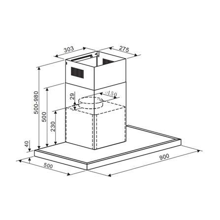 เครื่องดูดควันกระโจม MESTER MT390B 90 ซม._4