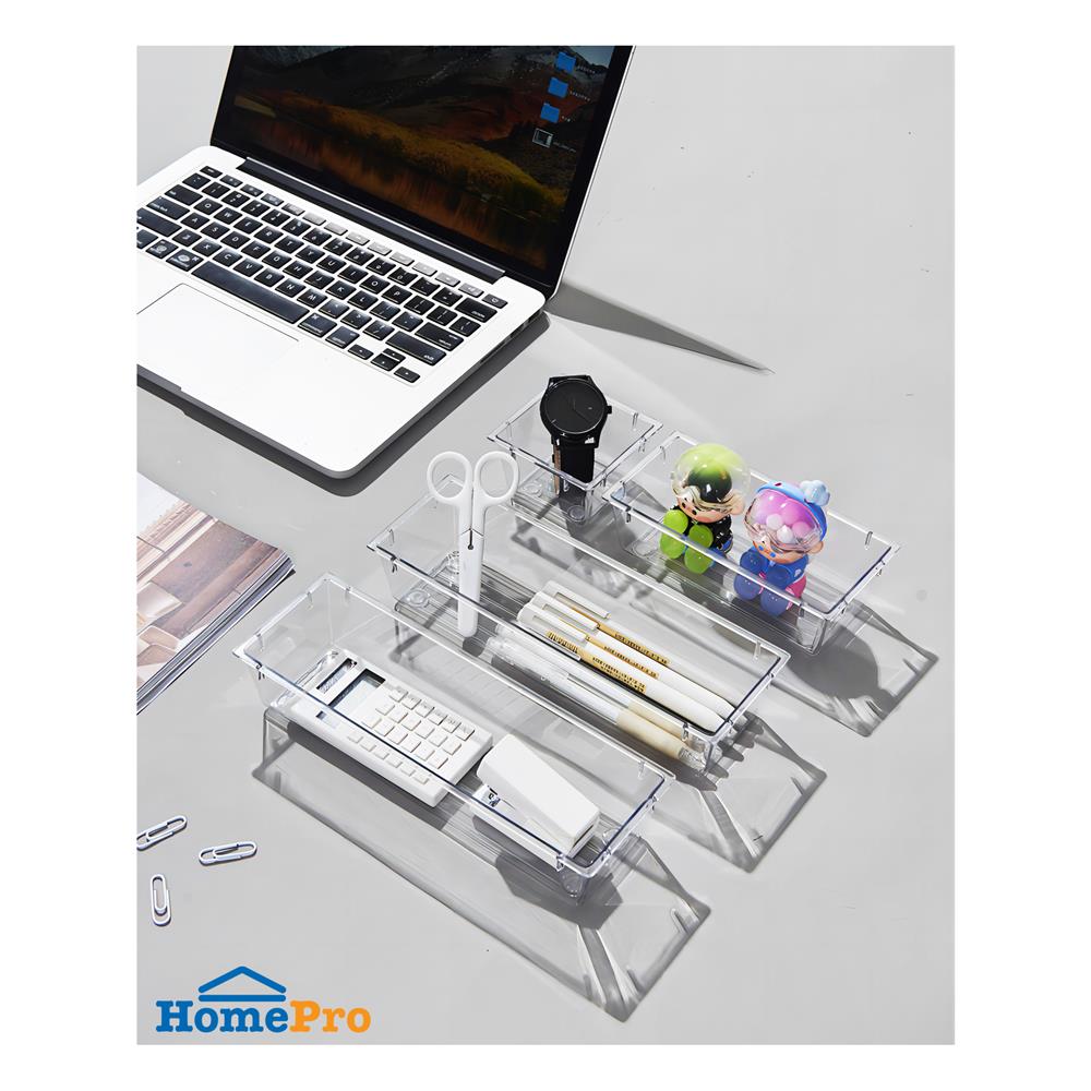 ถาดจัดเก็บของ STACKO BREIS 22x14.5x4.5 ซม. (4 ชิ้น) สีใส