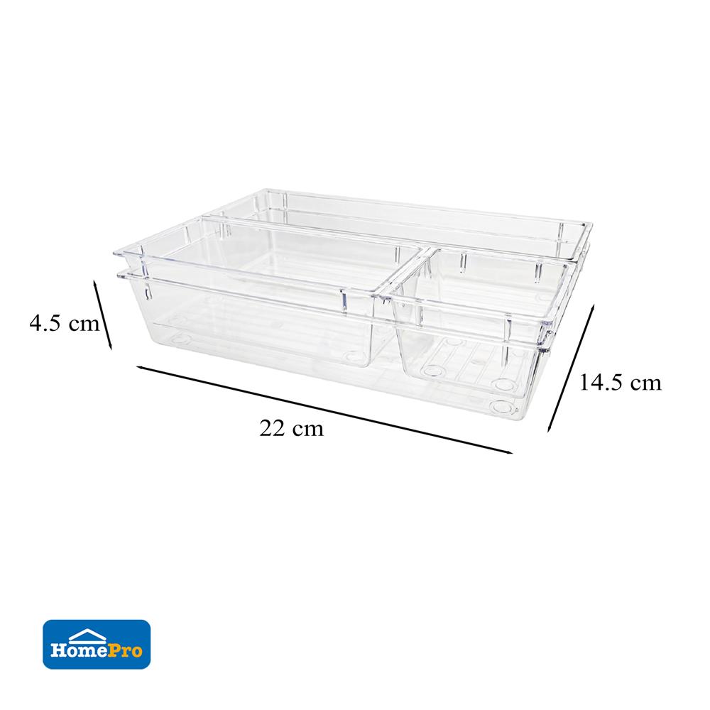 ถาดจัดเก็บของ STACKO BREIS 22x14.5x4.5 ซม. (4 ชิ้น) สีใส