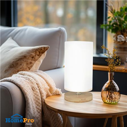 ไฟตั้งโต๊ะ CARINI A371L สีขาว/ลายไม้_4