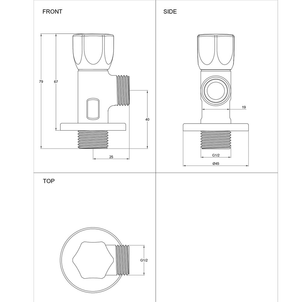 สต๊อปวาล์ว 1 ทาง AMERICAN STANDARD A-5601-N สีโครม