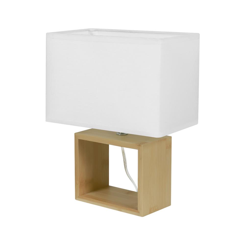 ไฟตั้งโต๊ะ CARINI A424 สีขาว/ลายไม้_1