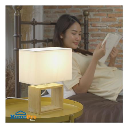 ไฟตั้งโต๊ะ CARINI A424 สีขาว/ลายไม้_5