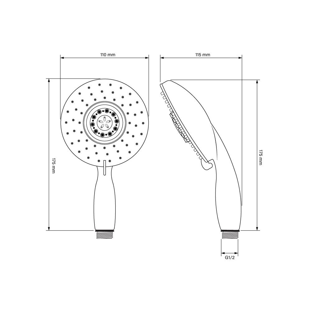 ชุดฝักบัวสายอ่อน 3 ระดับ NAPA 9151 สีโครม