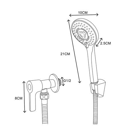 ชุดฝักบัวสายอ่อน 5 ระดับ BEN BN D414-D99 สีโครม_1