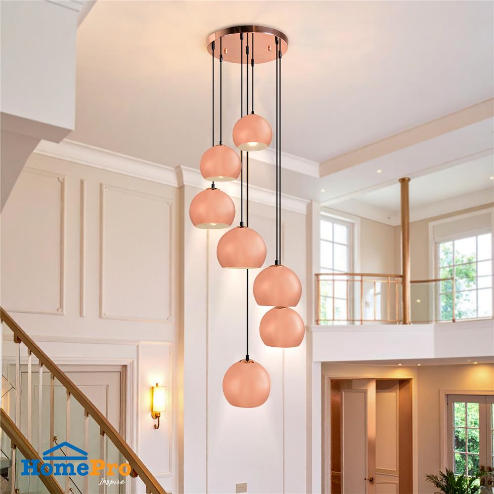 ไฟช่อ CARINI P160722-7 สีโรสโกลด์ 7 หัว