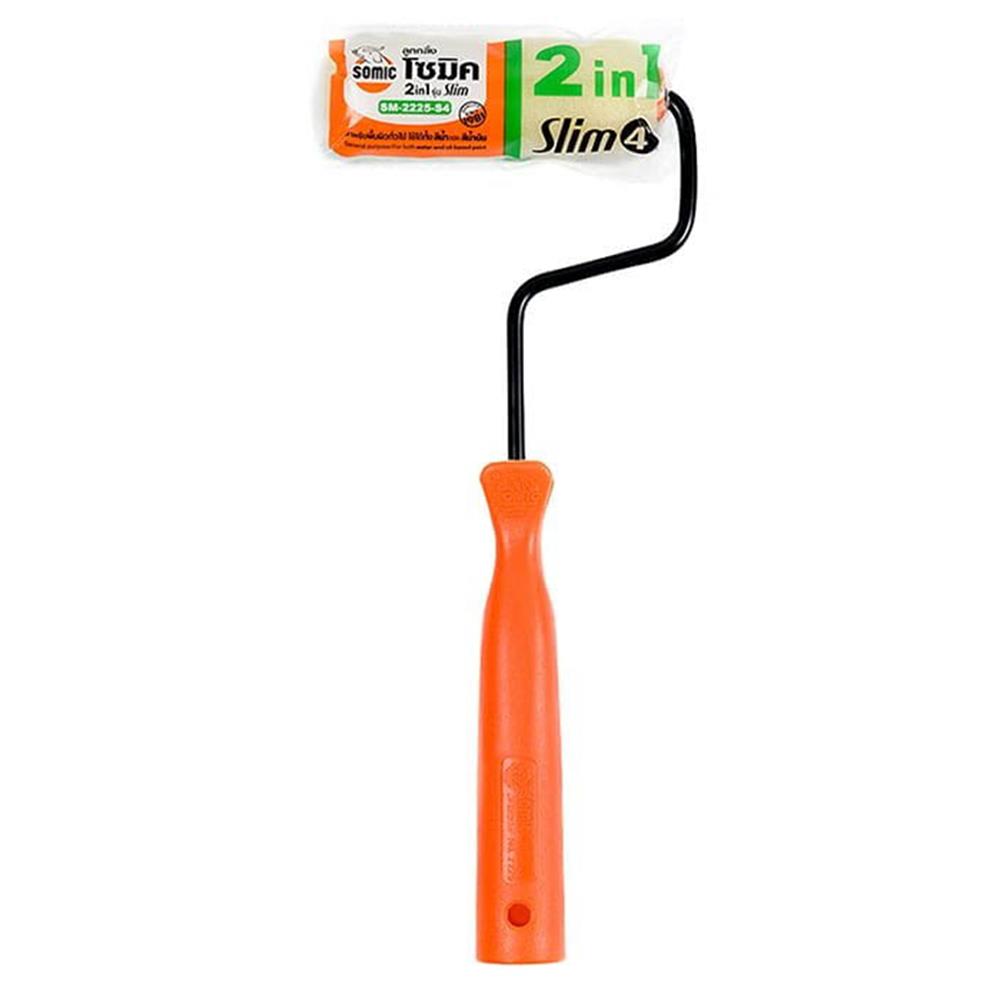ลูกกลิ้งทาสีพร้อมด้าม SOMIC 4 นิ้ว ด้ามยาว 12 นิ้ว