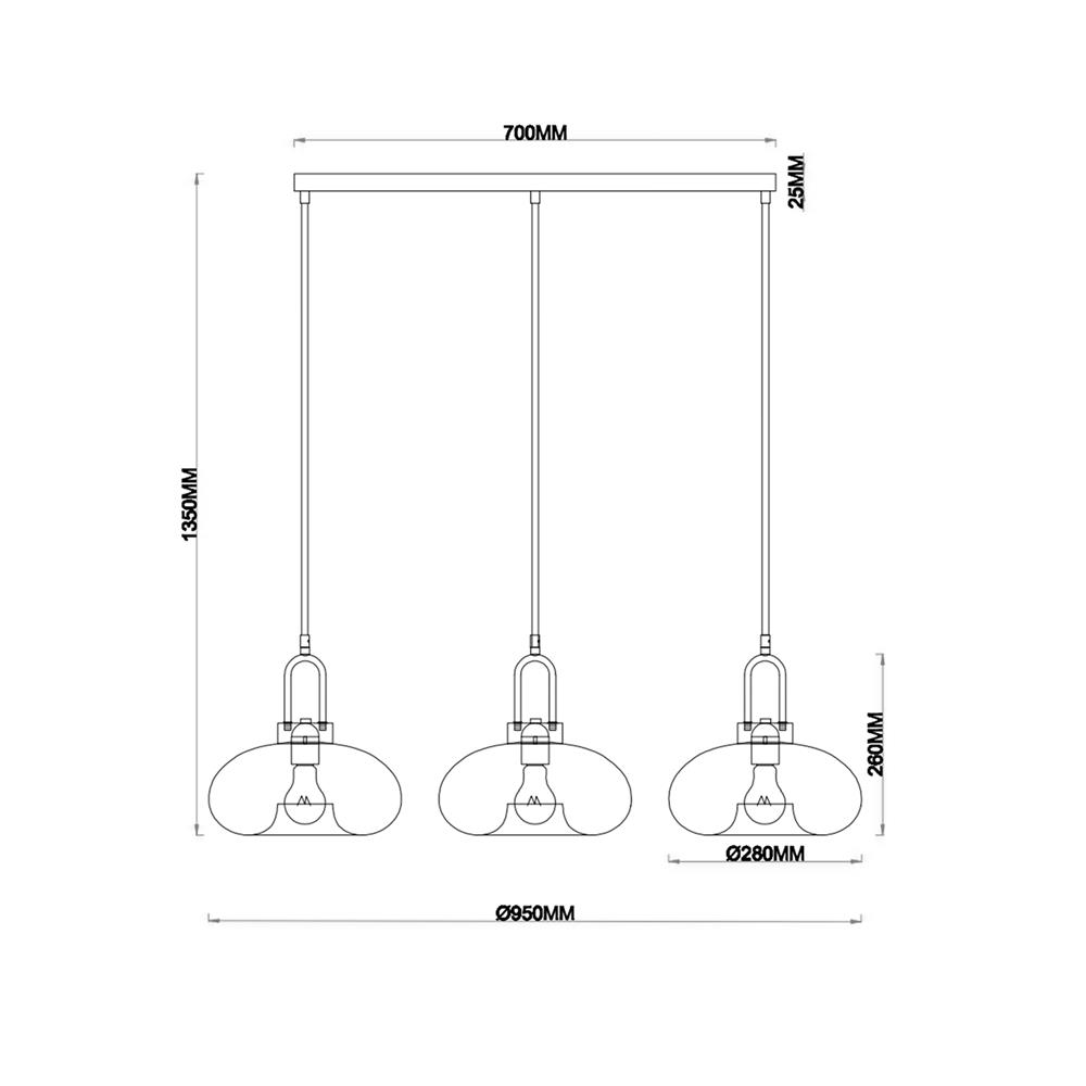 ไฟช่อ CARINI P170814-3 สีดำ/ทอง 3 หัว