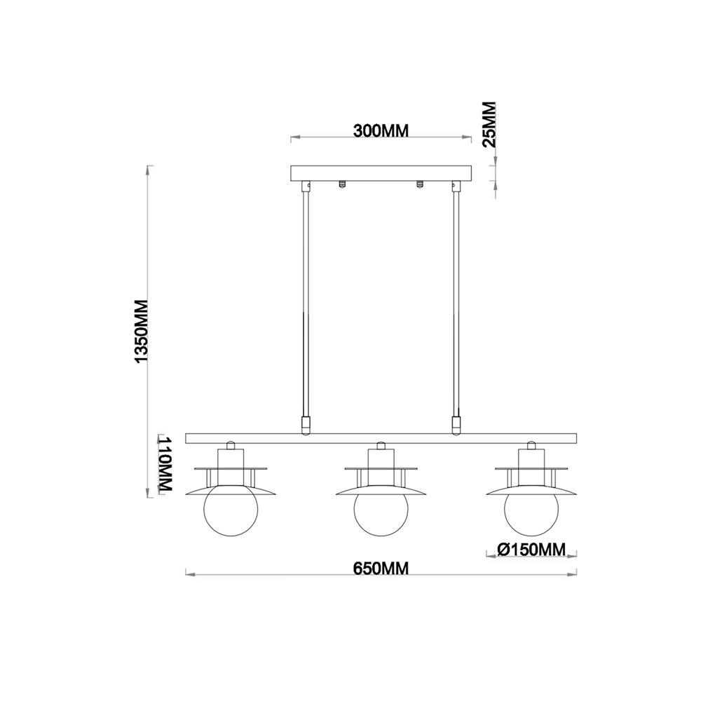ไฟช่อ CARINI P200425-3 สีขาว 3 หัว