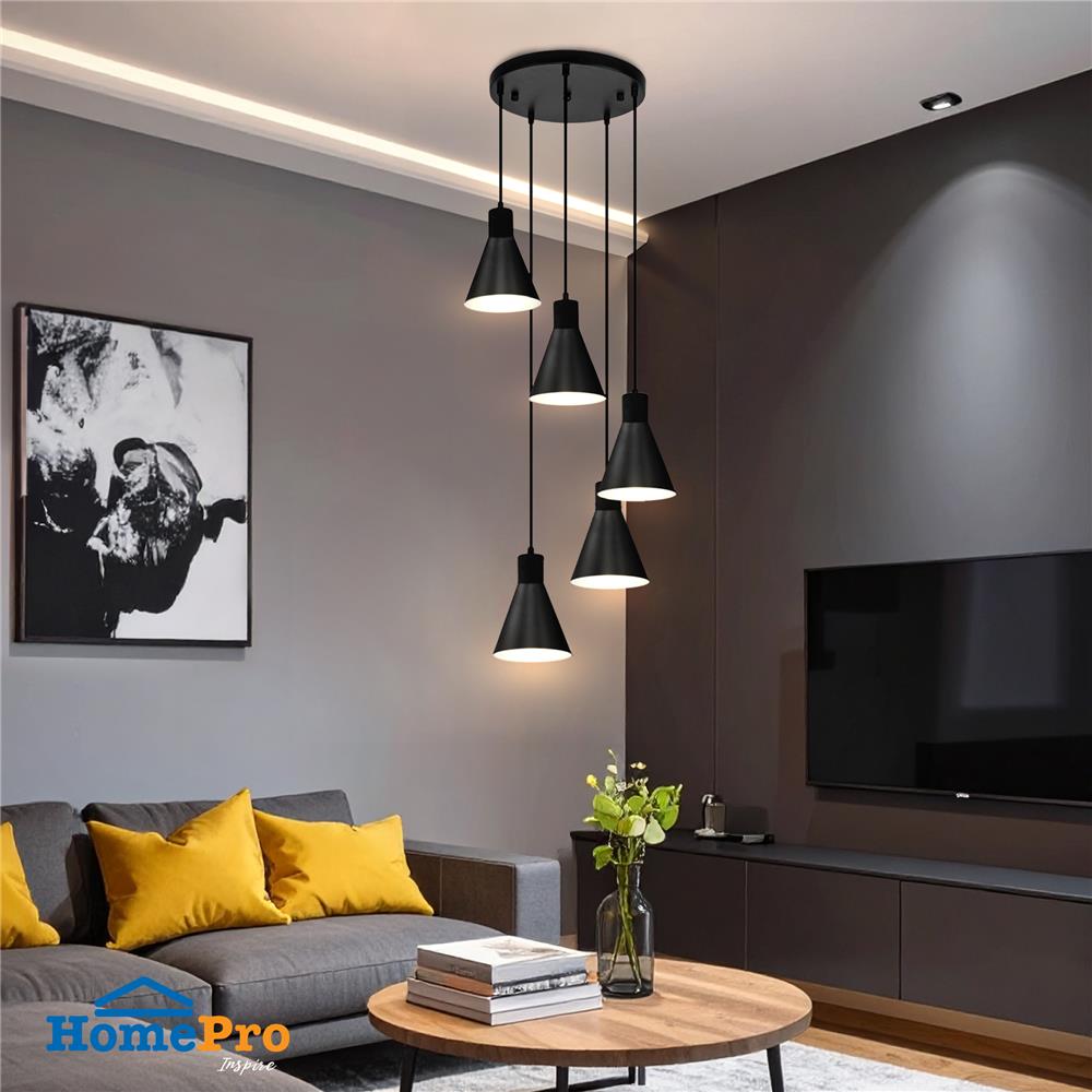 ไฟช่อ CARINI P180872-5 สีดำ 5 หัว