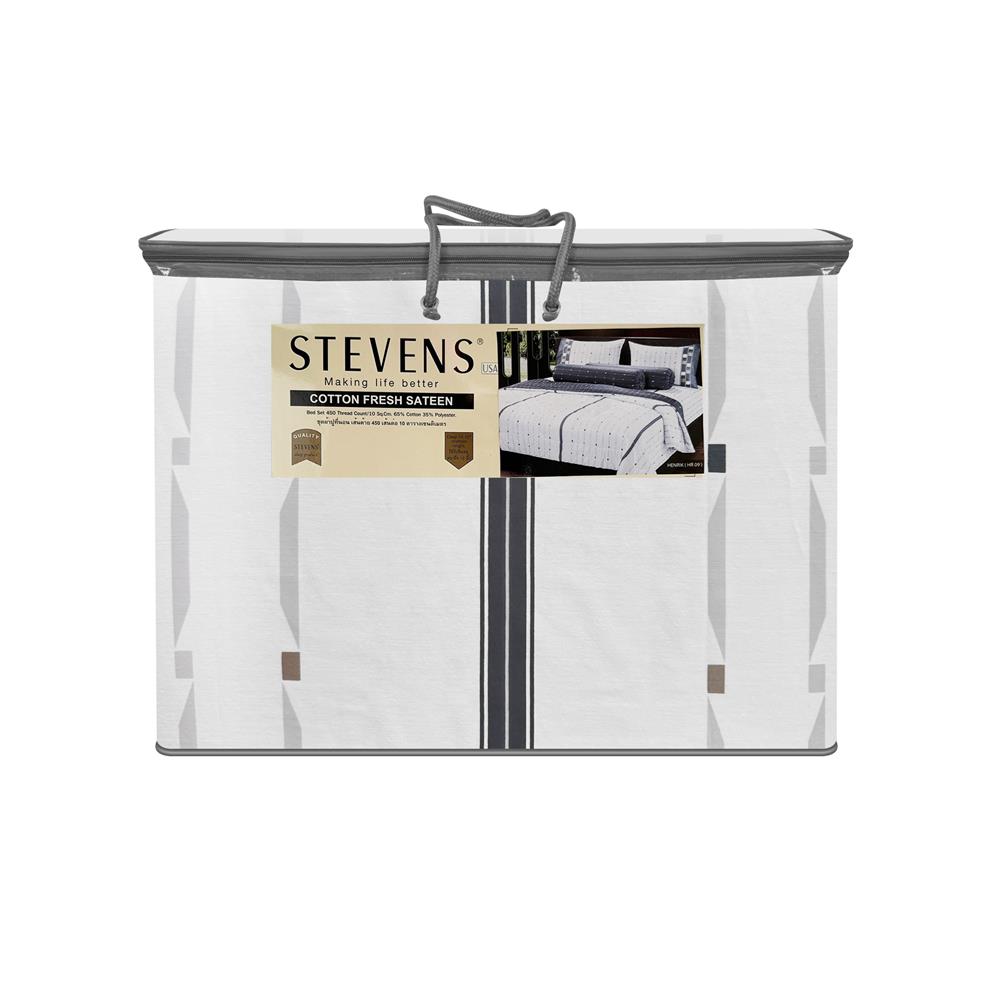 ชุดผ้าปูที่นอน 6 ฟุต 6 ชิ้น STEVENS COTTON FRESH SATEEN HR09