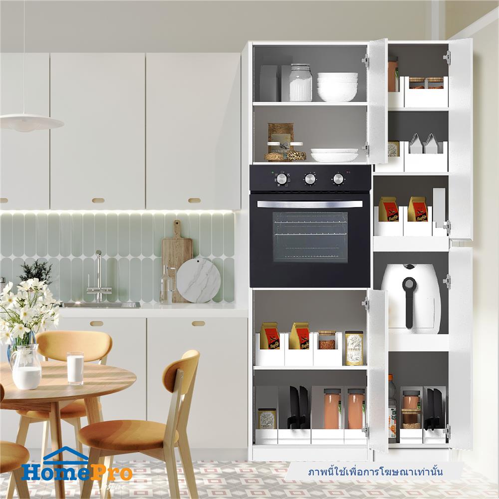 ตู้เสริมทรงสูงบานเรียบแบบมีชั้น CABIN KIN 60x205ซม. สีขาว