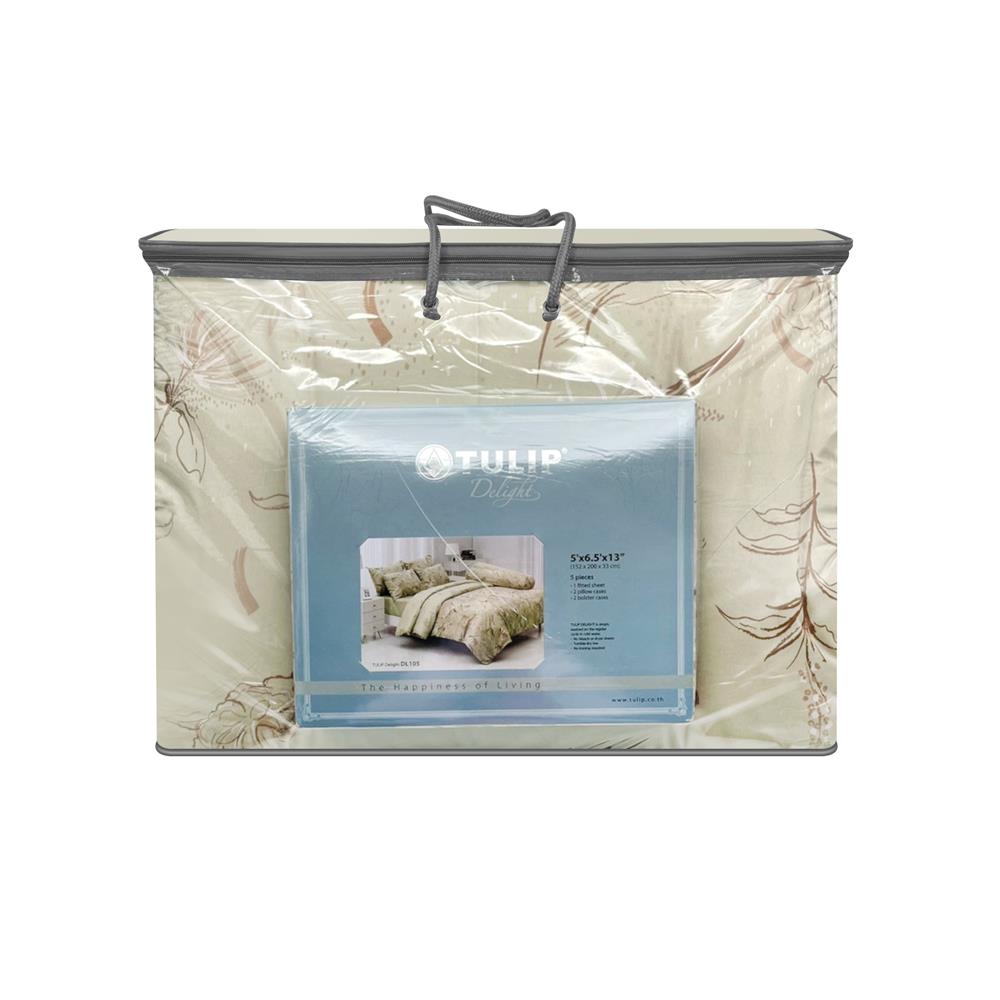 ชุดผ้าปูที่นอน 5 ฟุต 6 ชิ้น TULIP DELIGHT 60205-DL105