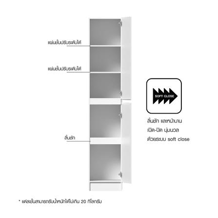 ตู้เสริมทรงสูงแบบมีชั้น CABIN KIN 40x205 ซม. สีขาว_6