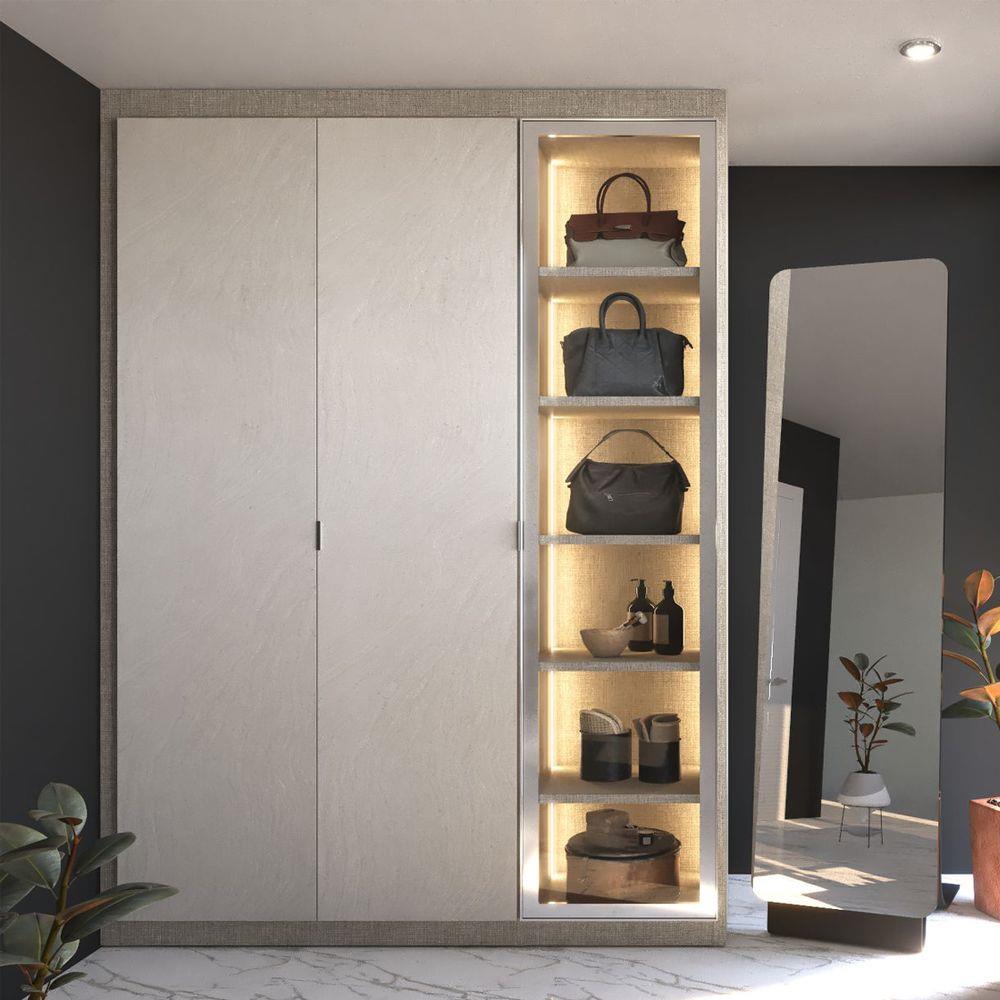 ตู้เสื้อผ้า 3 บานเปิด SB BUILT IN WARDROBE PLUS 59061141 150 ซม. สีเทา